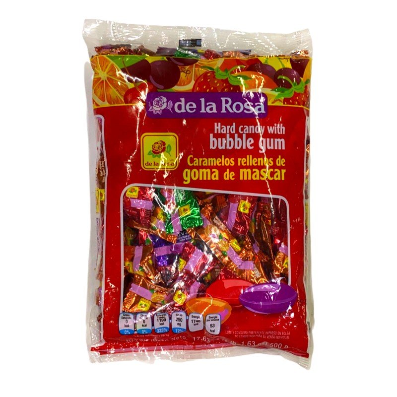 CARAMELO CON CHICLE DE LA ROSA C/100 PIEZAS