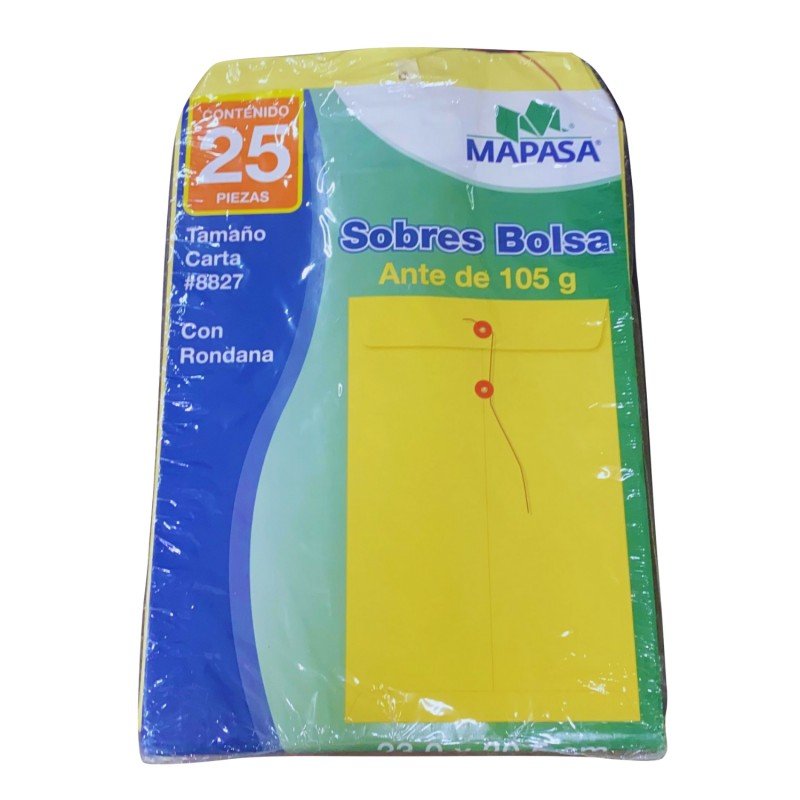 SOBRE MANILA CARTA IA0189 8827 C/25 PIEZAS MAPASA