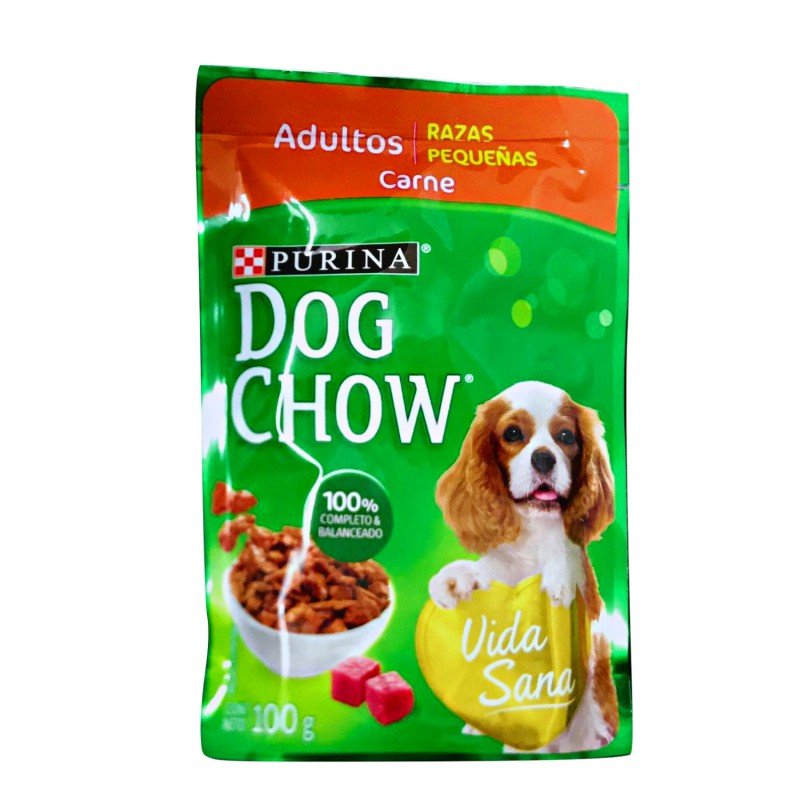 ALIMENTO PERRO DOG CHOW RAZAS PEQUEÑAS CARNE 100G